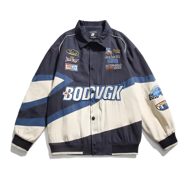 Patchwork Letter Race Motorcycle Jacket