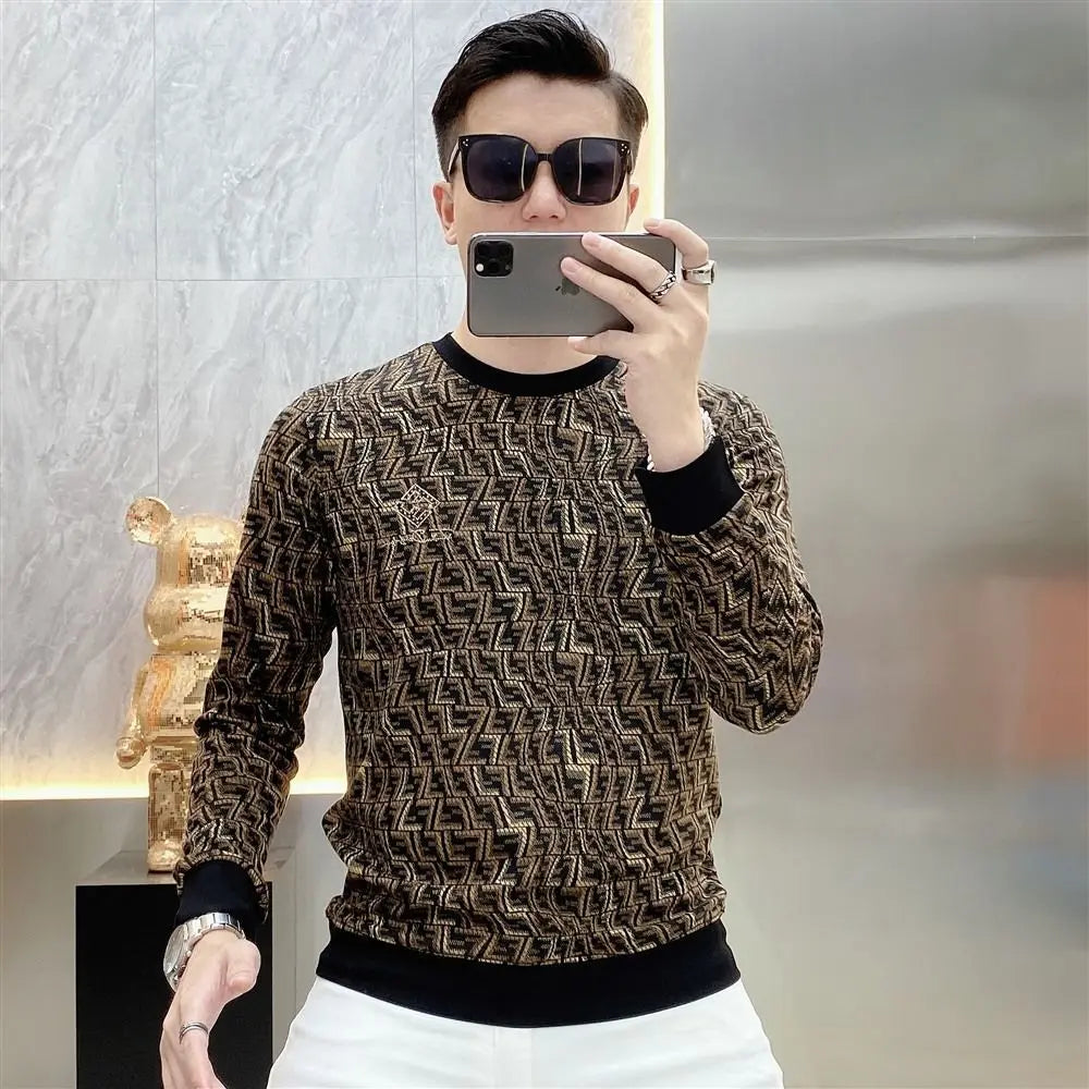 Fashion Geometric Printing Style Sweater