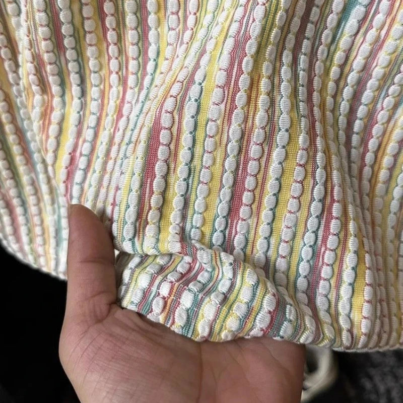 Textured Knit Short Sleeve T-Shirt