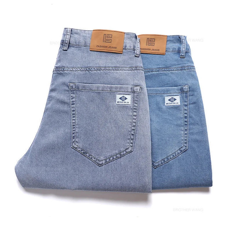 Lyocell Ice Silk Straight Denim Jeans
