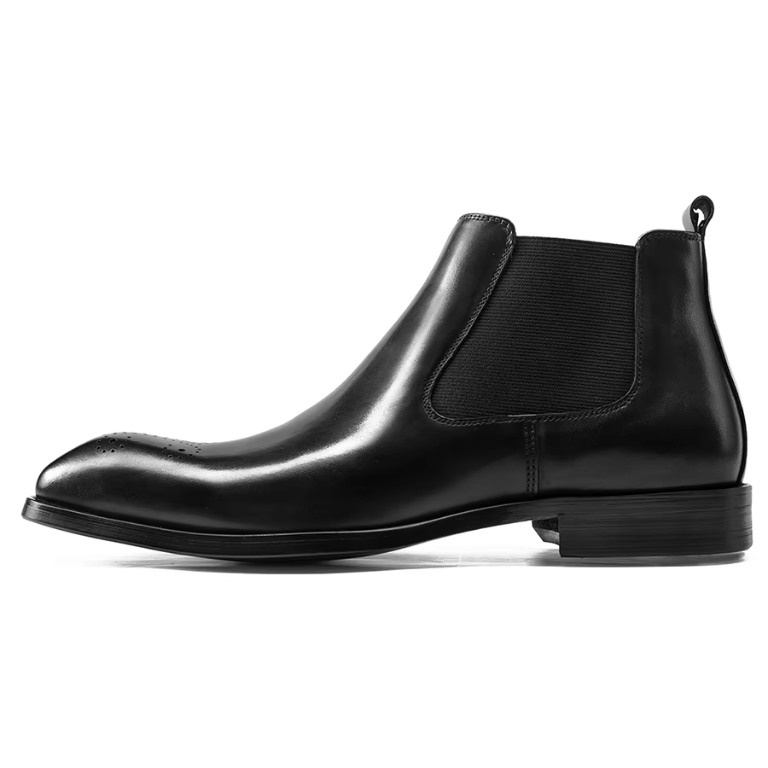 Elegant Solid Leather Chelsea Boots