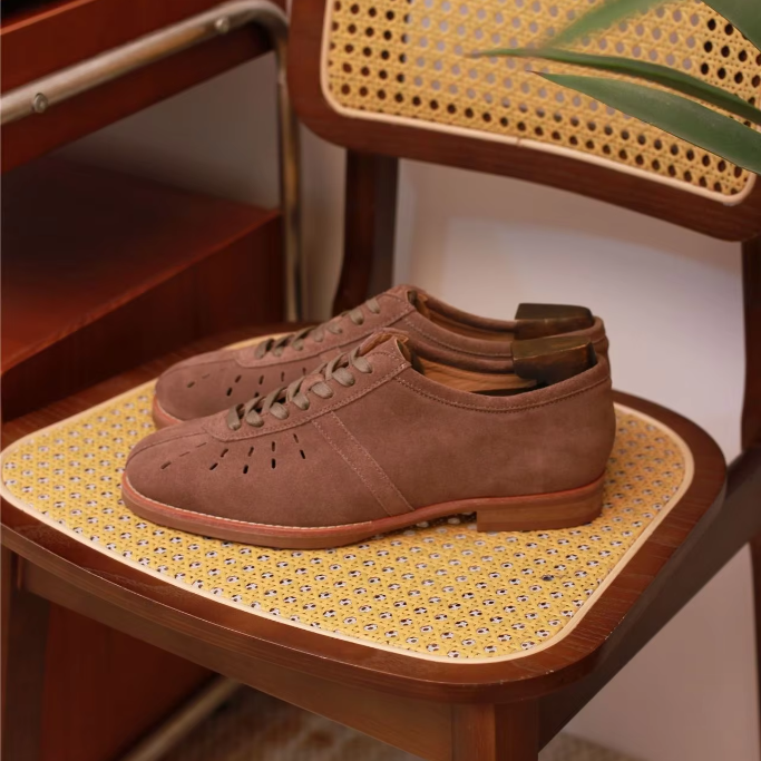 Minimalist Perforated Leather Sneakers