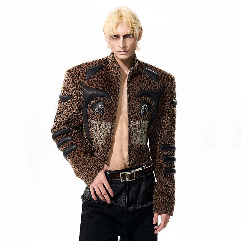 Leather Leopard Patchwork Jacket