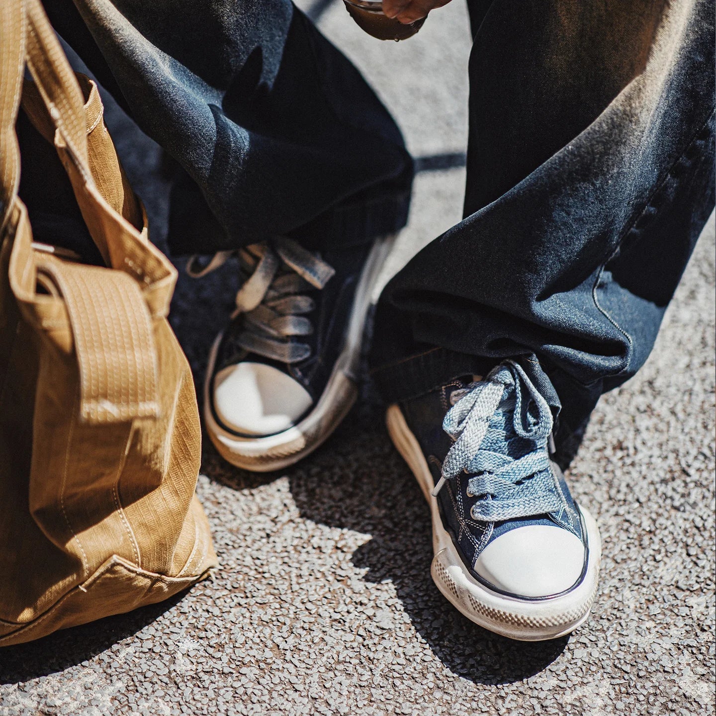 Retro Washed Denim Canvas Sneakers
