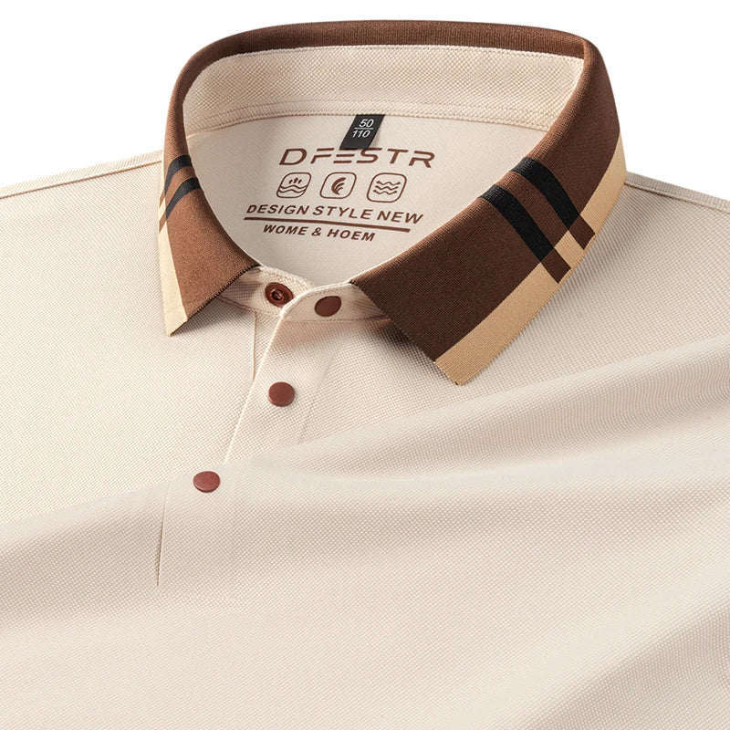 Contrast Collar Trim Polo Shirt