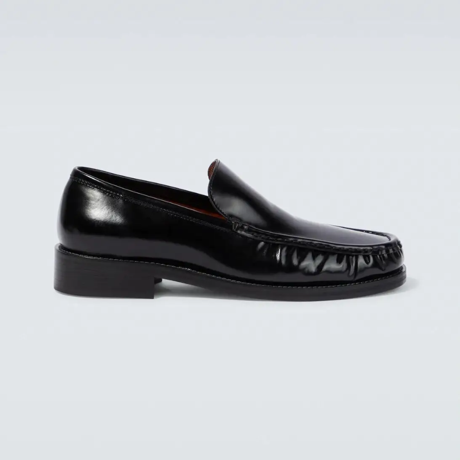 Pleated Design Casual Black Loafers