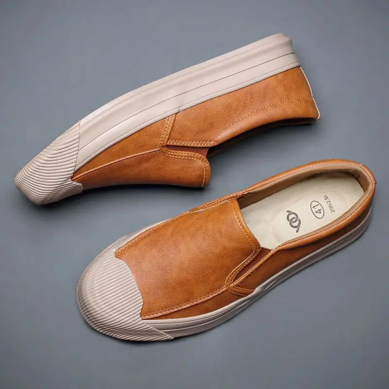 Round-Toe Solid Men's Flat Sneakers