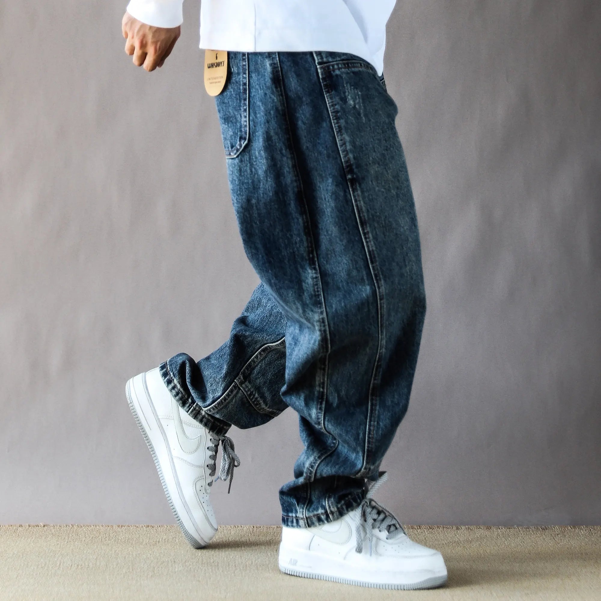 Blue Trendy Tapered Straight Jeans