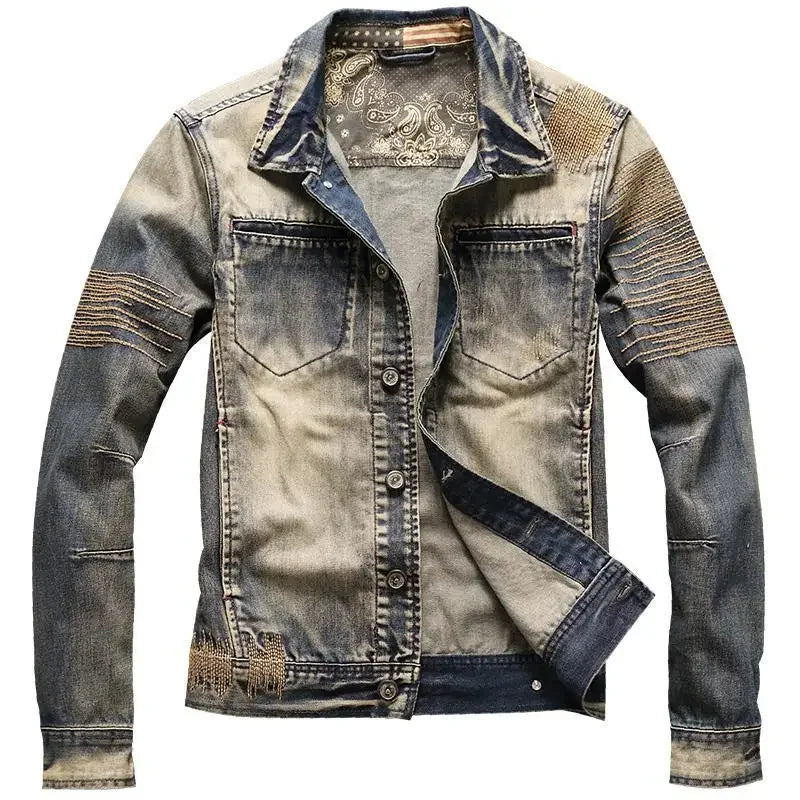 Retro Washed Solid Denim Jacket