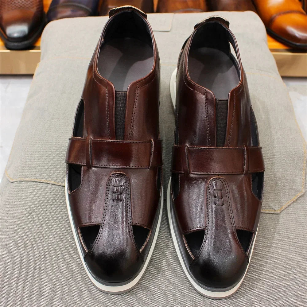 Hollow Arabic Style Genuine Leather Shoes