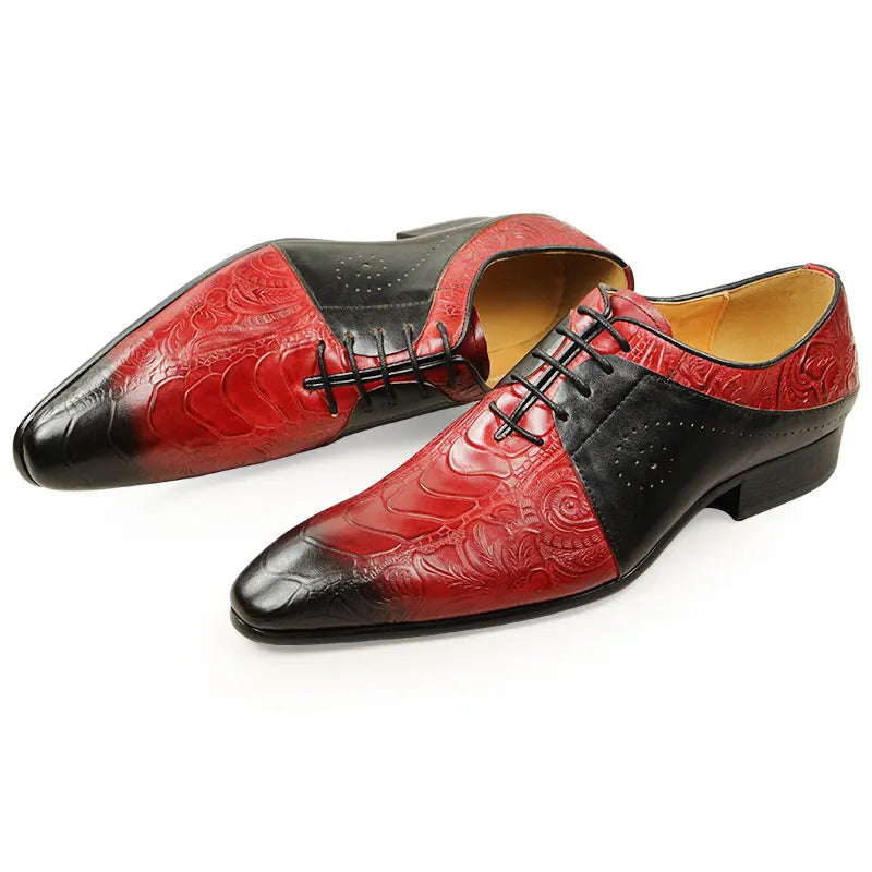 Red Black Leather Dress Shoes