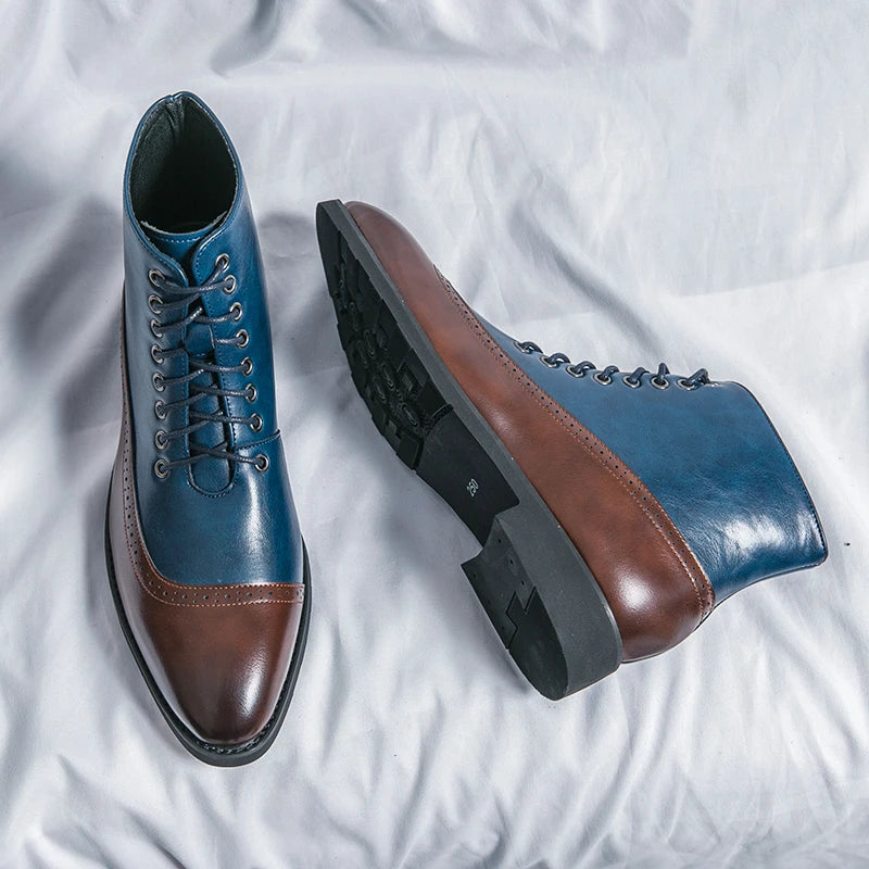 Leather Almond-Toe Workwear Boots