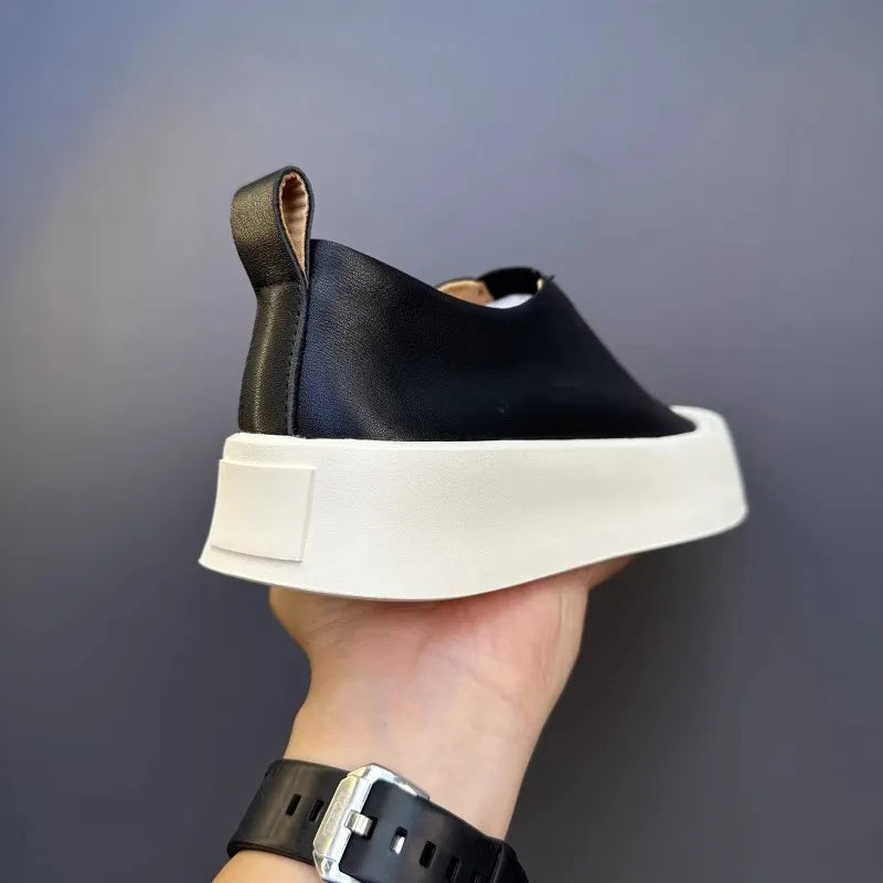 Cowhide Genuine Leather Platform Shoes