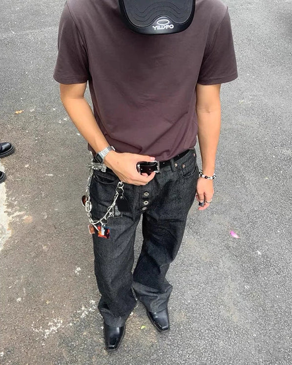 Black Low Waist Loose Jeans