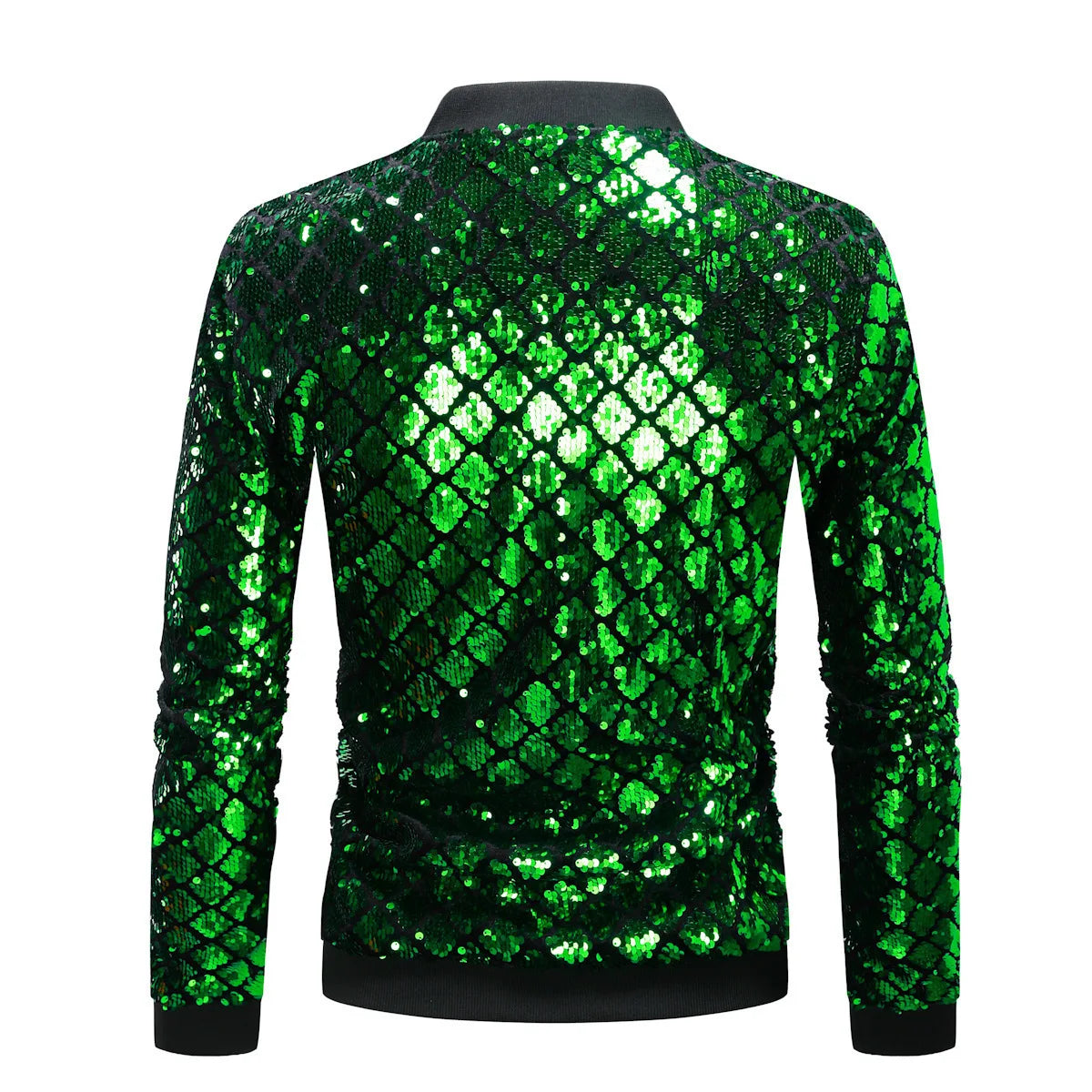 Plaid Sequins Hip-Hop Jacket