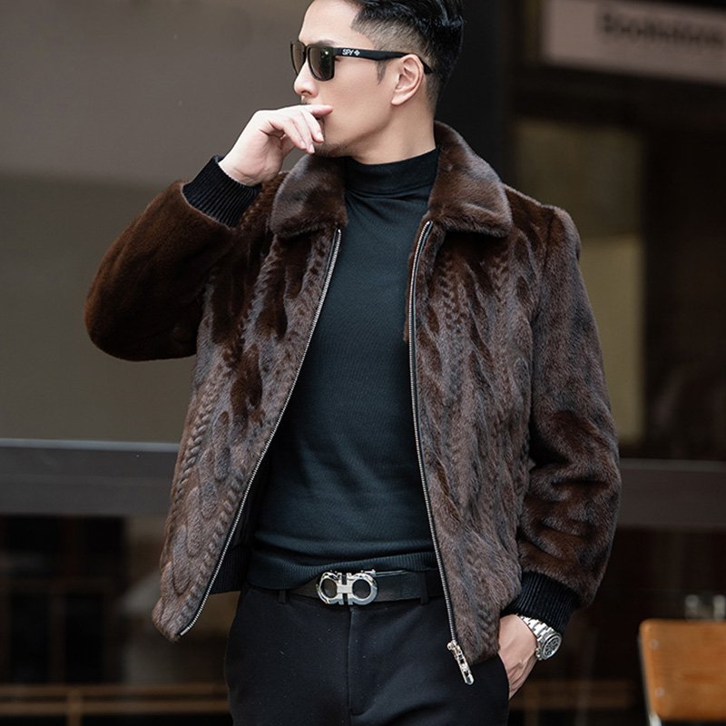 Ornamentation Thick Fur Zipper Jacket