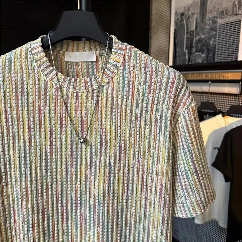 Textured Knit Short Sleeve T-Shirt