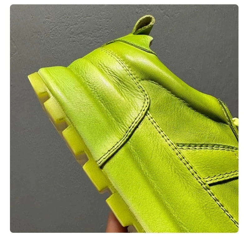 Genuine Leather Low-Top Retro Sneakers