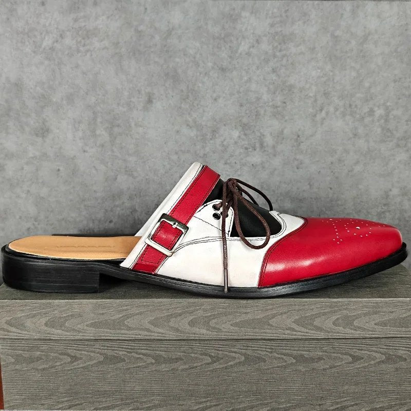 Mixed Colors Genuine Leather Mules Shoes