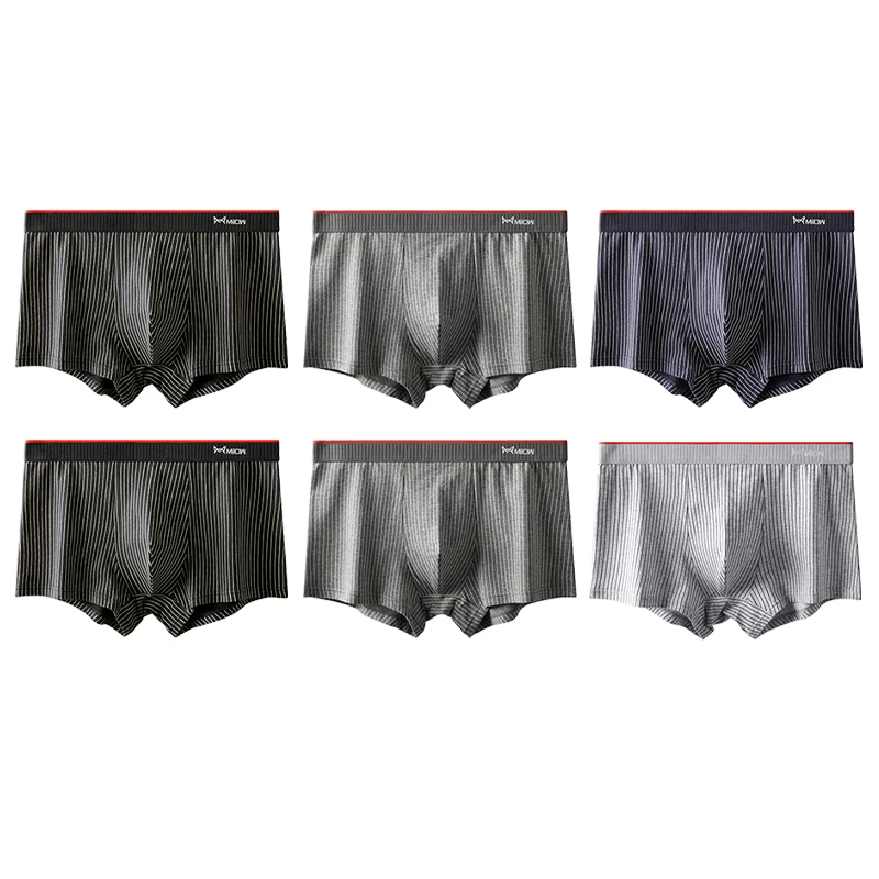 6Pcs Cotton Monochrome Men's Boxers Set