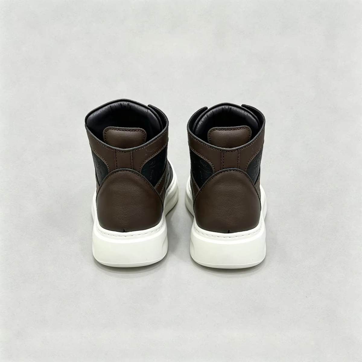 Retro Woven Brown Black Pig Suede Sneakers