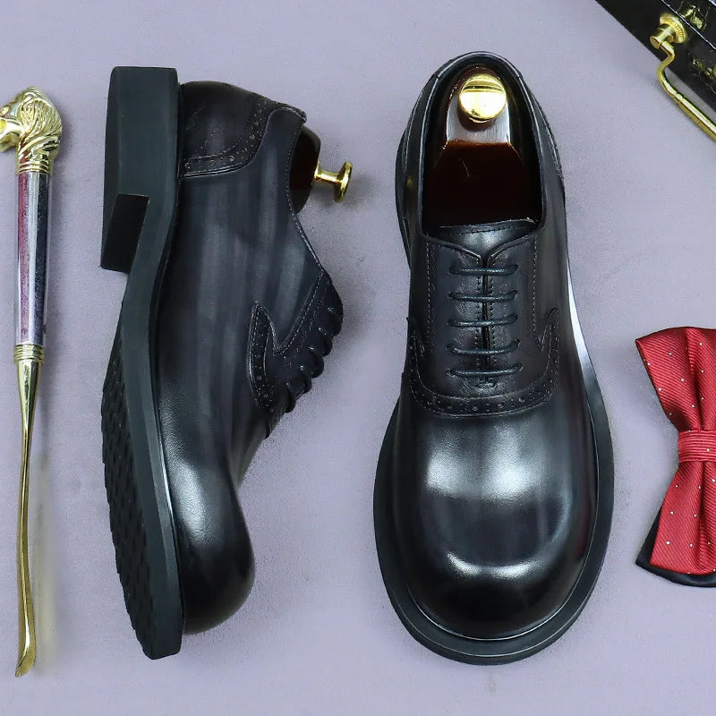 Vintage Burnished Leather Formal Shoes