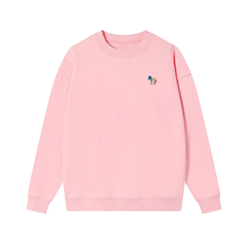 O-Neck Solid Cotton Embroidery Sweatshirts