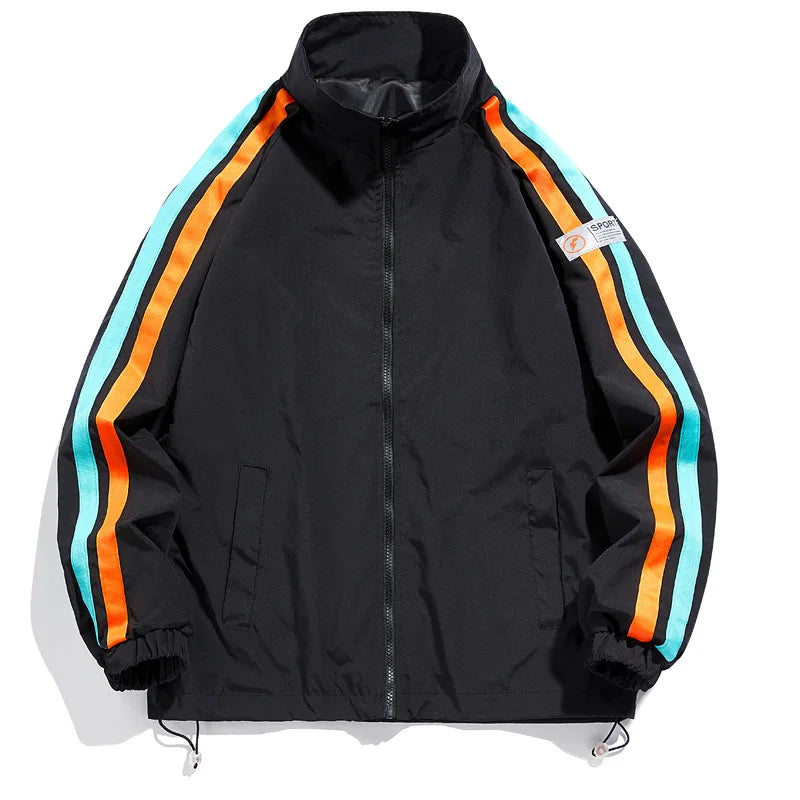 Side Stripes Elastic Band Cuff Jacket