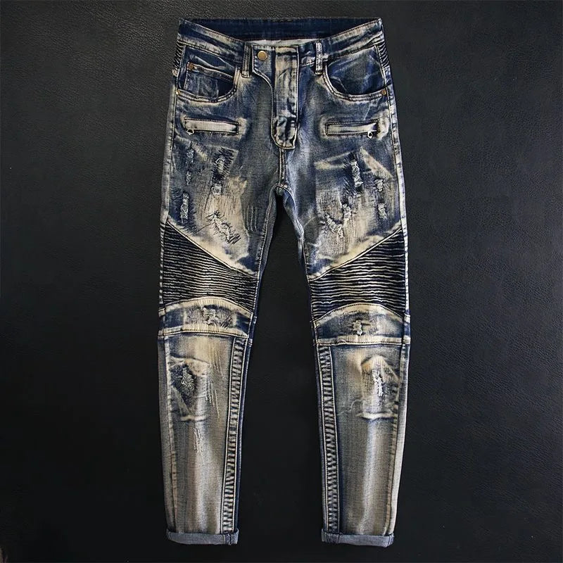 Distressed Moto Sculpt Jeans