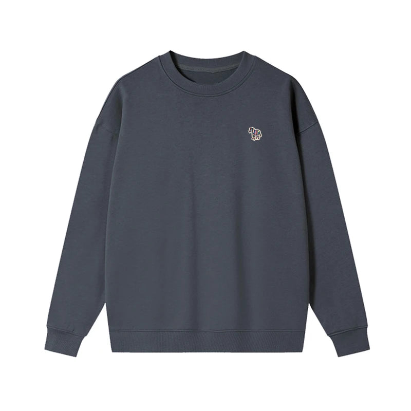 O-Neck Solid Cotton Embroidery Sweatshirts