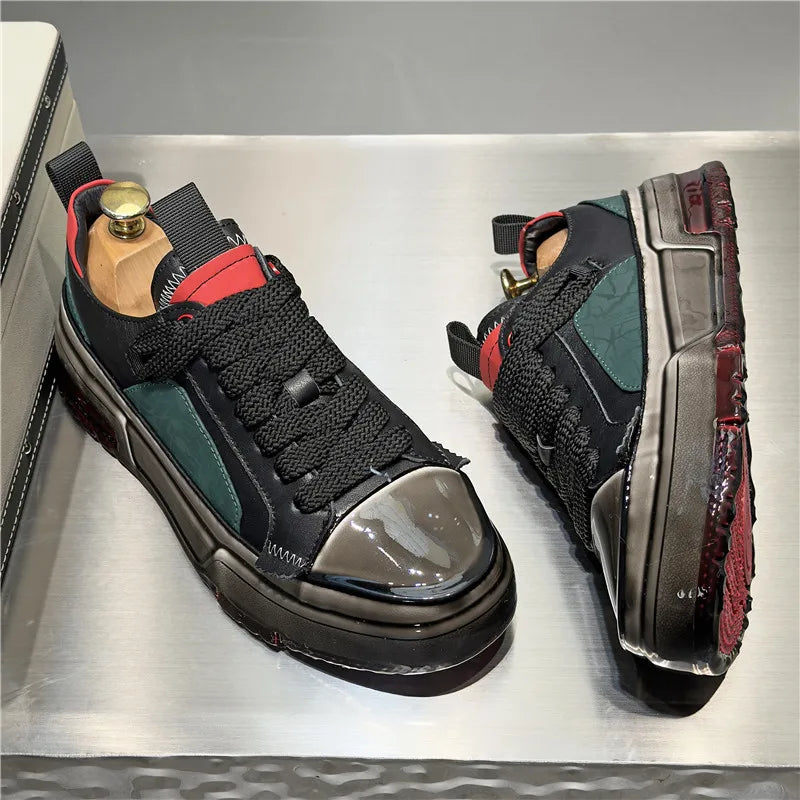 Elevated Streetwear Leather Sneakers