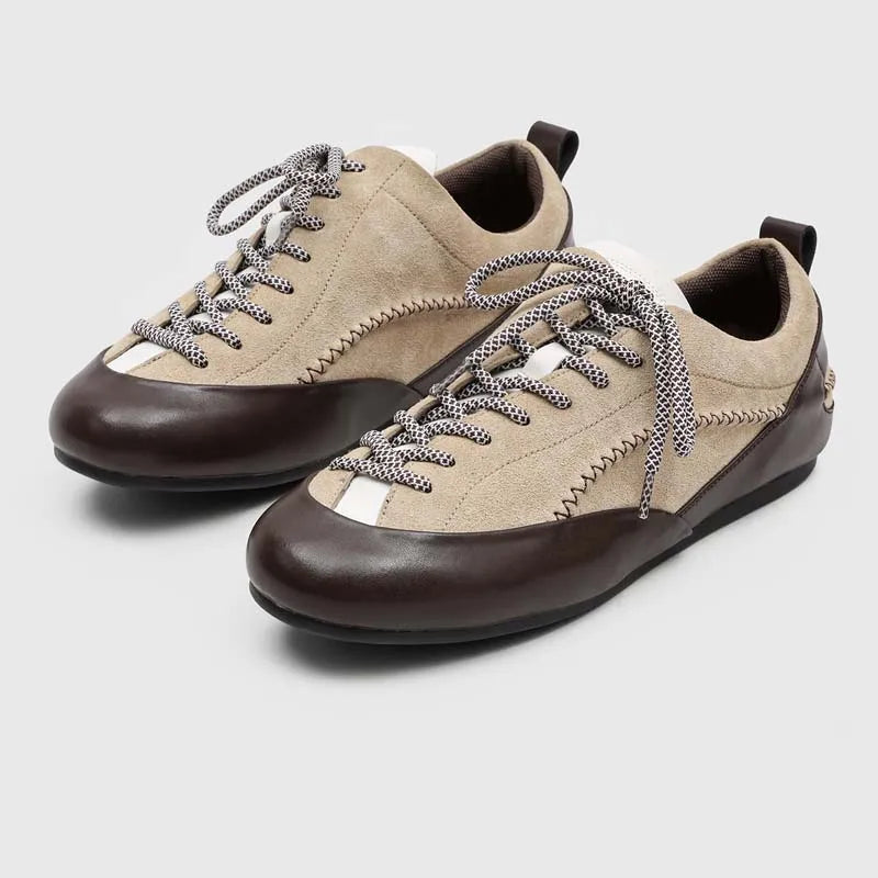 Faux Nubuck Solid Lace-Up Sneakers
