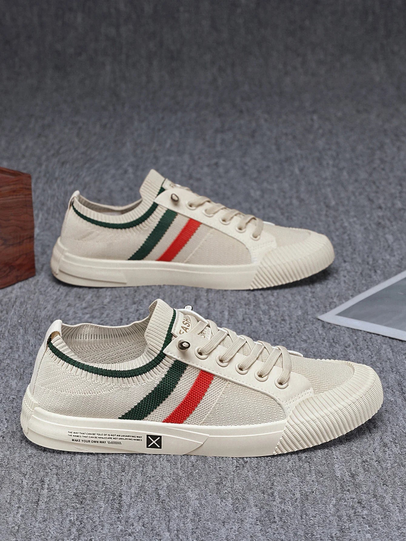 Lines Fabric Low-Top Sneakers
