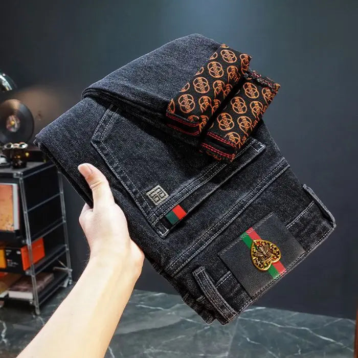 Geometric Printed Bottom Design Jeans