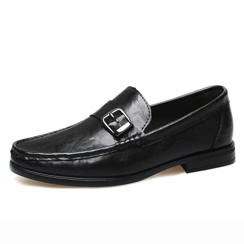 Retro Monk Buckle Slip-On Loafers