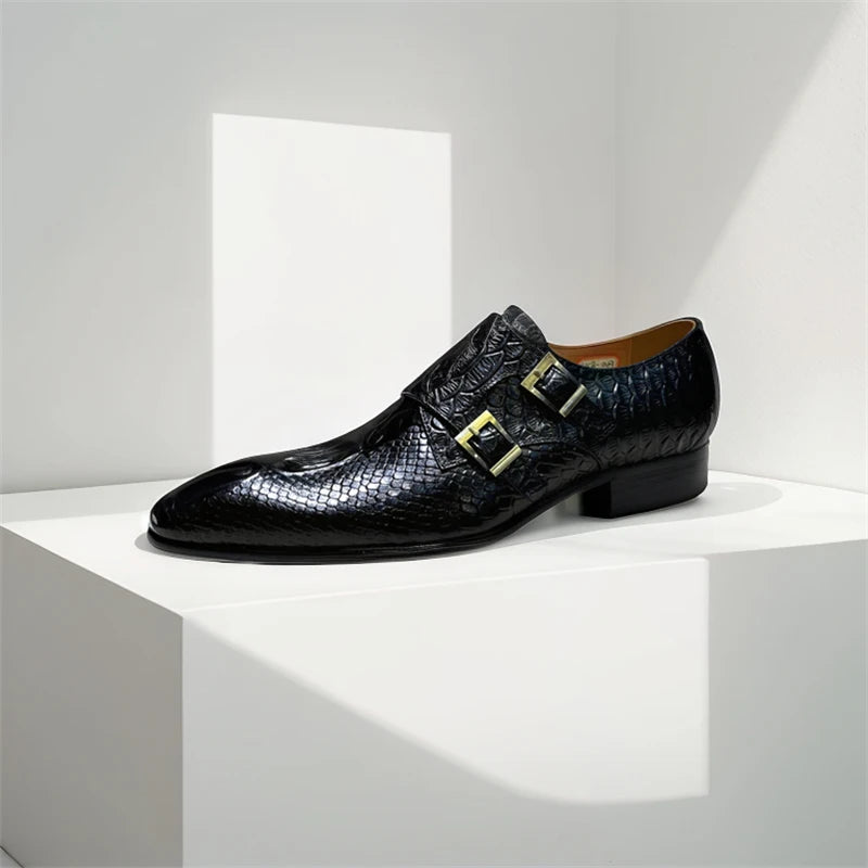 Formal Double Buckle Monk Shoes