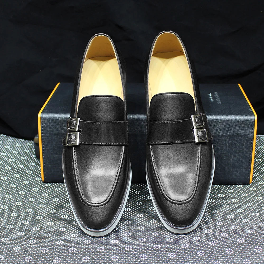Classic Men's Double-Buckles Monk Loafers