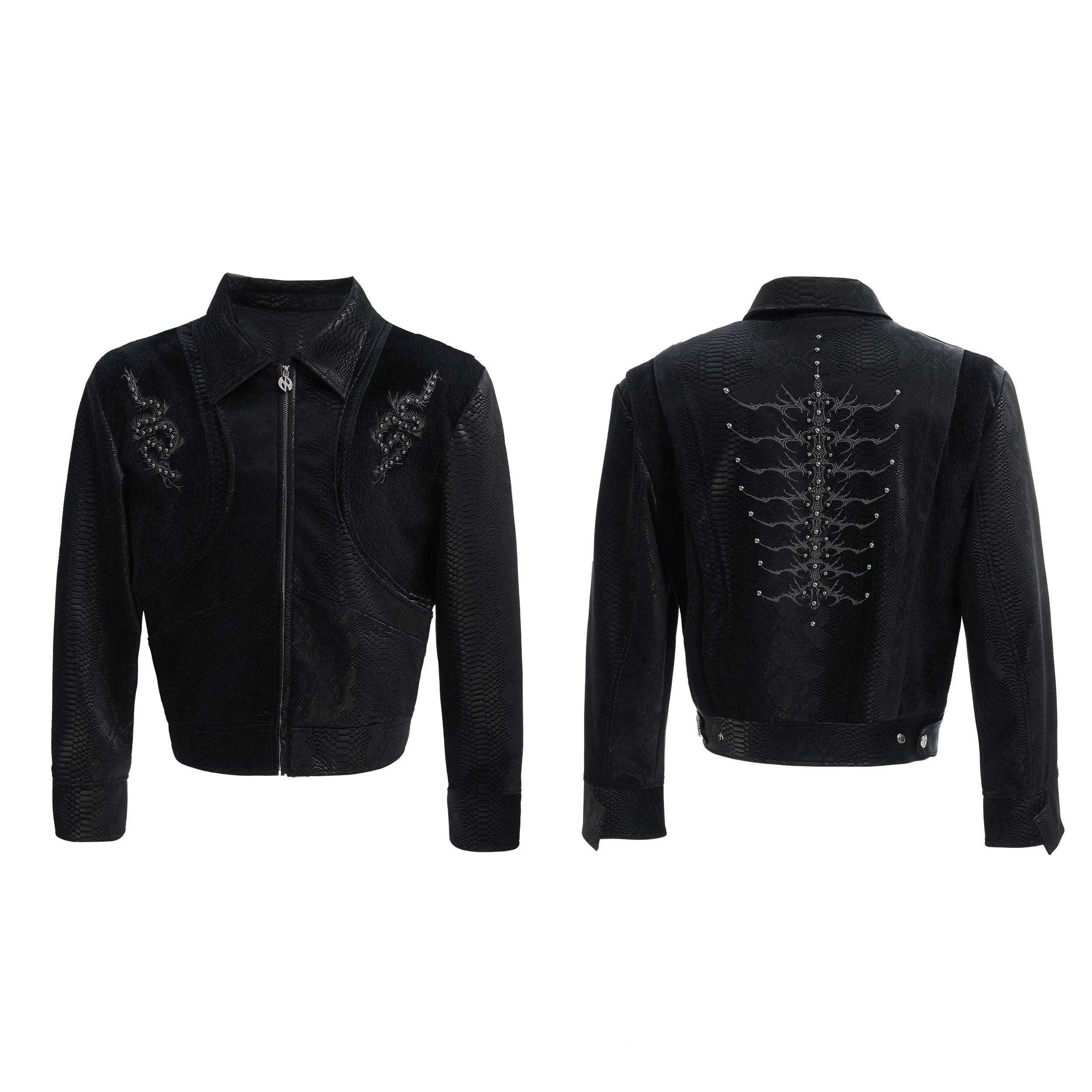 Cool Short Black PU Leather Jacket