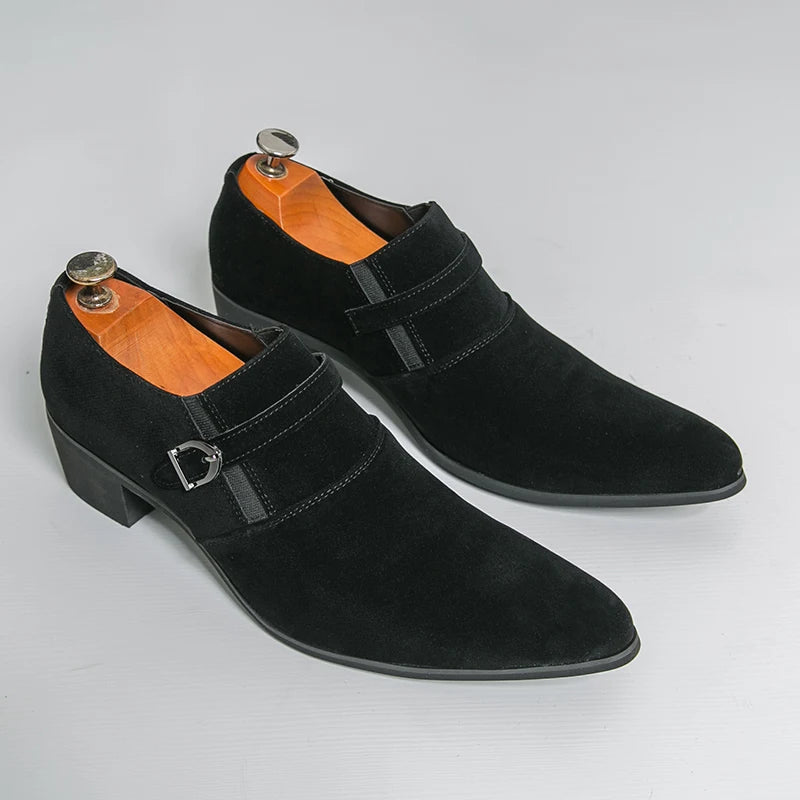 Suede Heeled Banquet Men's Shoes