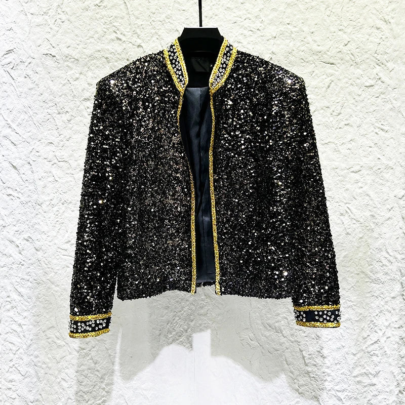 Rhinestone Embroidery Sequin Decoration Blazer