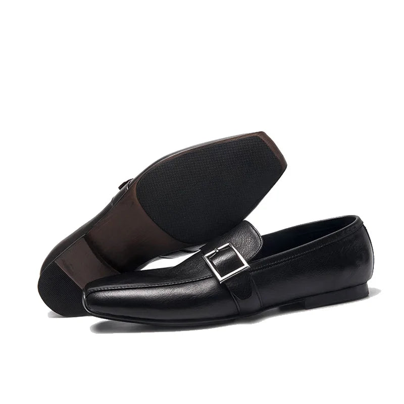 Square Toe Hasp Closure Loafers