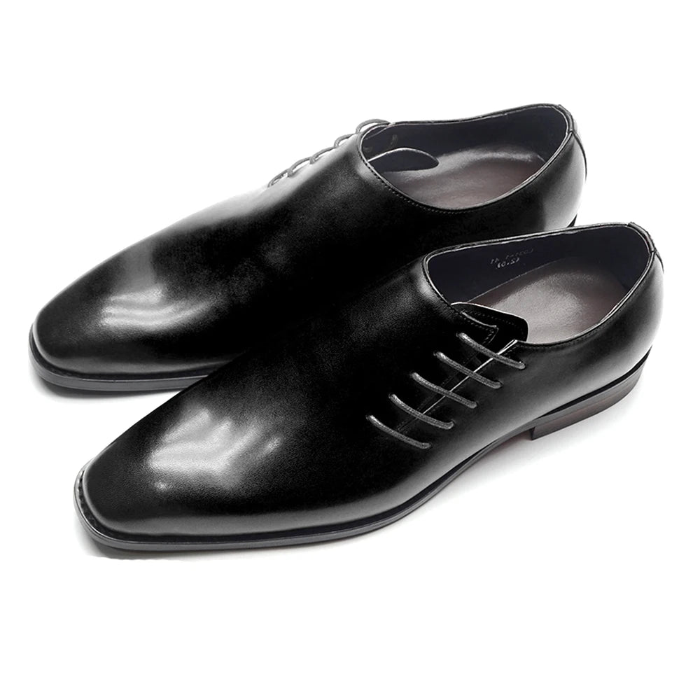 Gradient Leather Side Lace-Up Dress Shoes