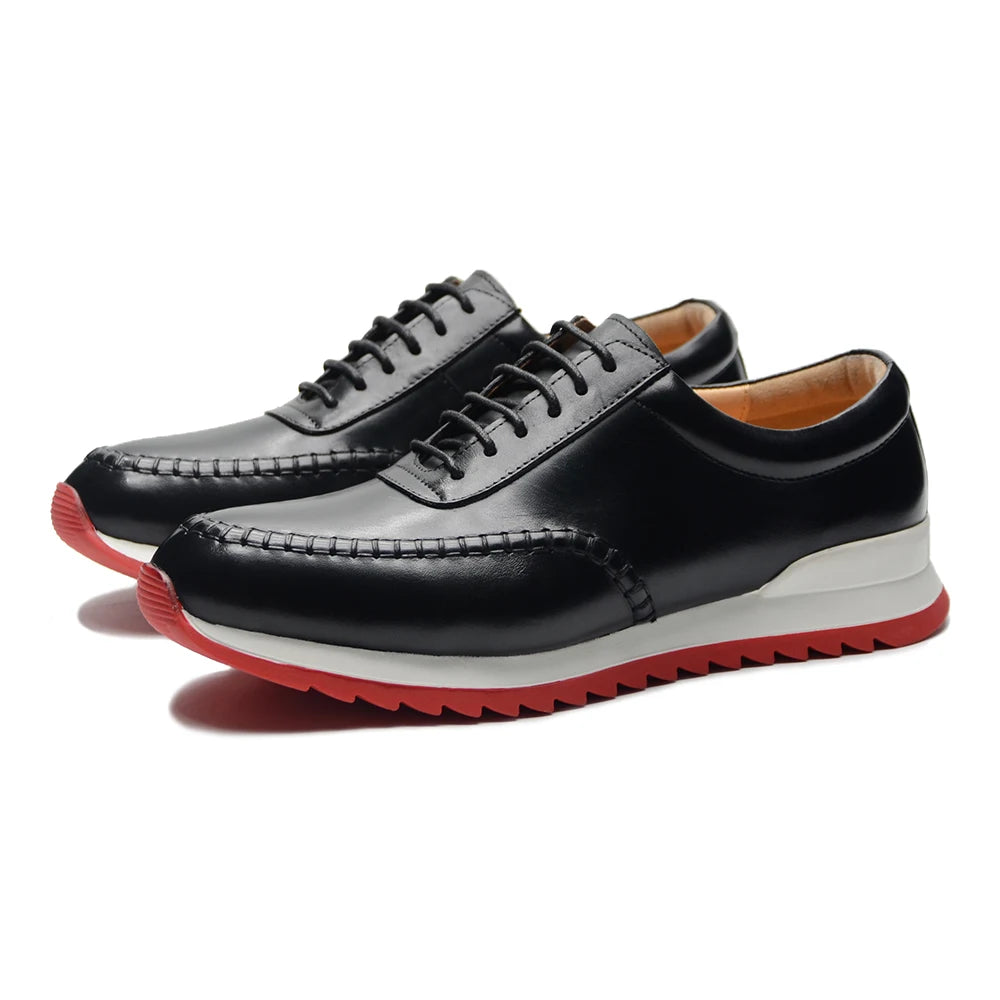 Men's Stitches Lace-Up Leather Casual Shoes