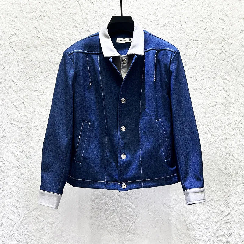 Solid Color Block Stitch Jacket