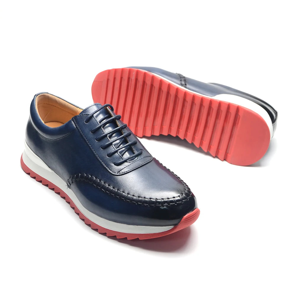 Men's Stitches Lace-Up Leather Casual Shoes