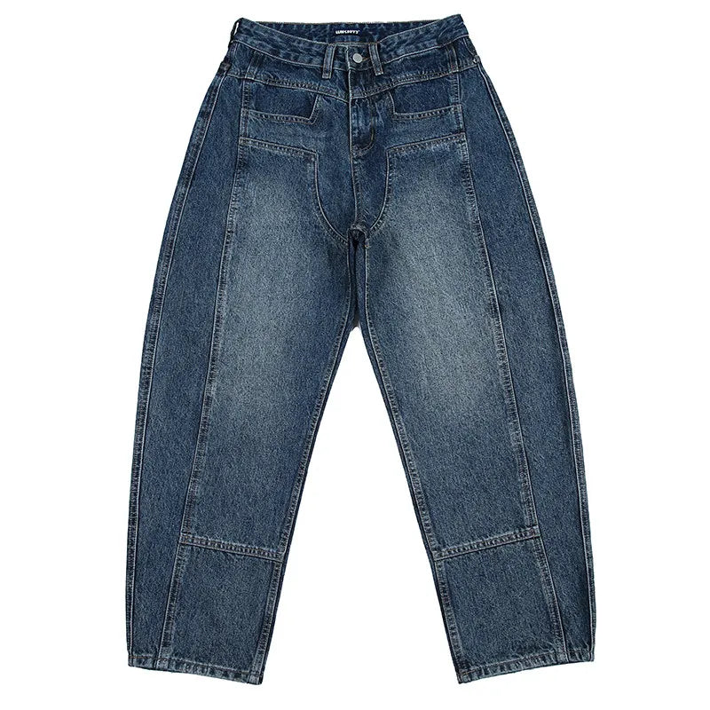 Blue Trendy Tapered Straight Jeans