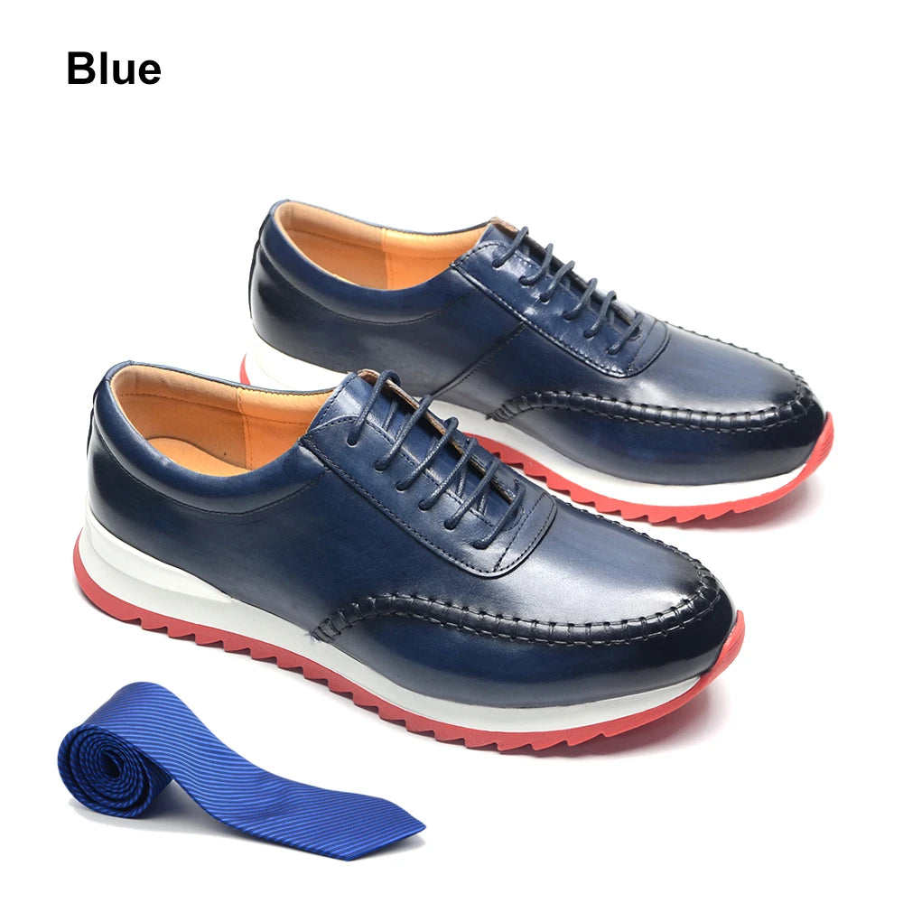 Handmade Casual Oxford Genuine Leather Sneakers