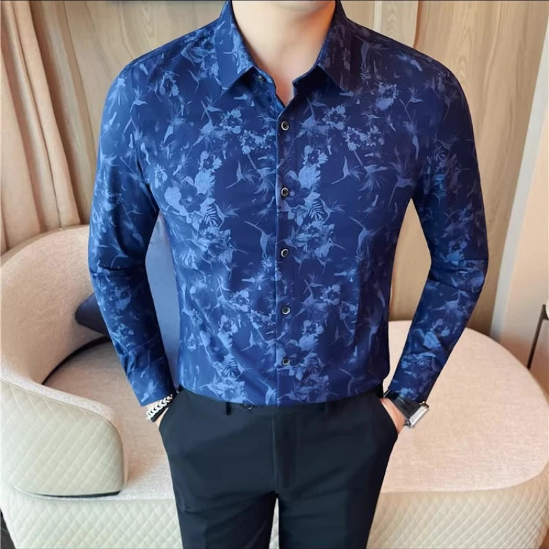 Men's Floral Slim-Fit Shirt