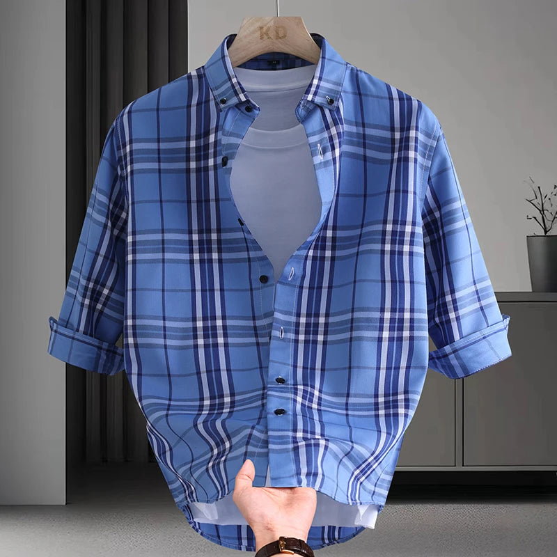Plaid Pattern Half Sleeved Shirt