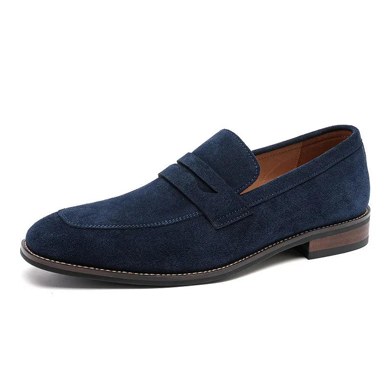 Retro Solid Suede Slip-On Loafers